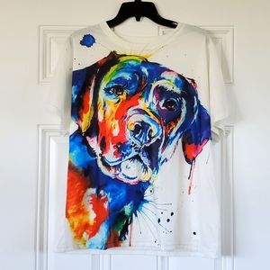 Large painted dog tee shirt